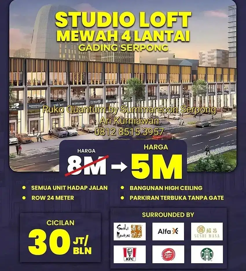 New commercial area summarecon serpong Ruko Quantum The best location!