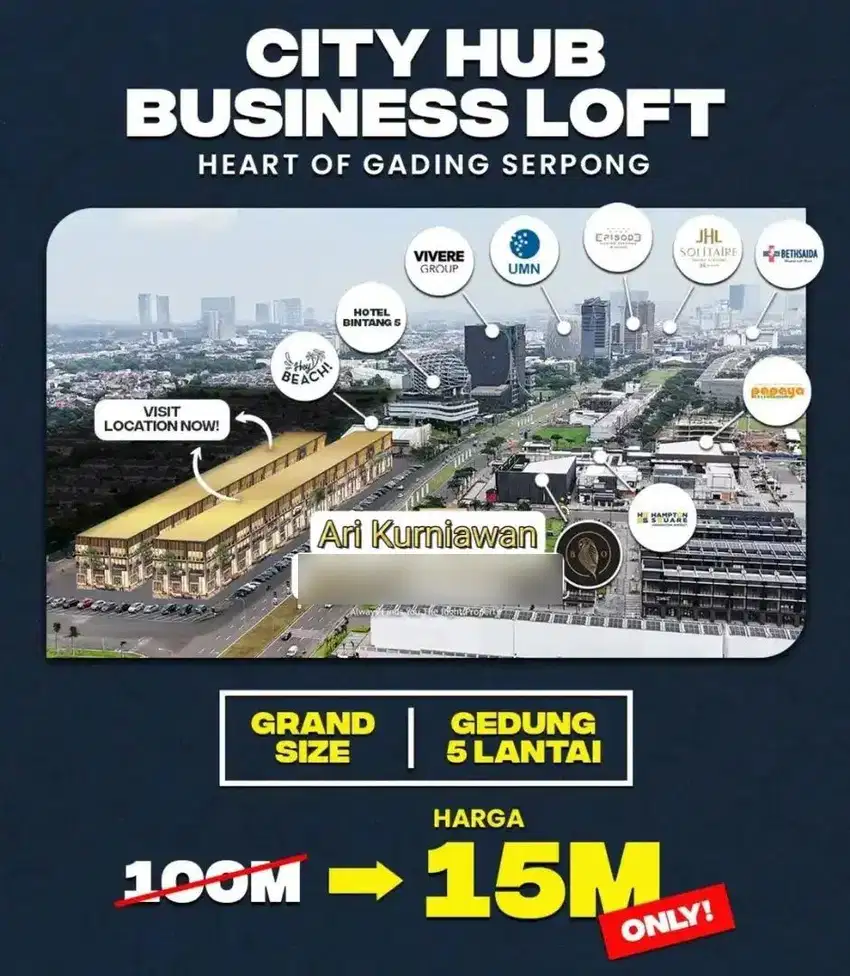 Ruko & gedung bisnis commercial hub summarecon 5M sd 15M pasti sold!