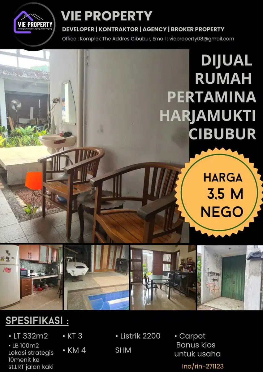 DIJUAL CEPAT (BU) PERUM PERTAMINA HARJAMUKTI CIBUBUR