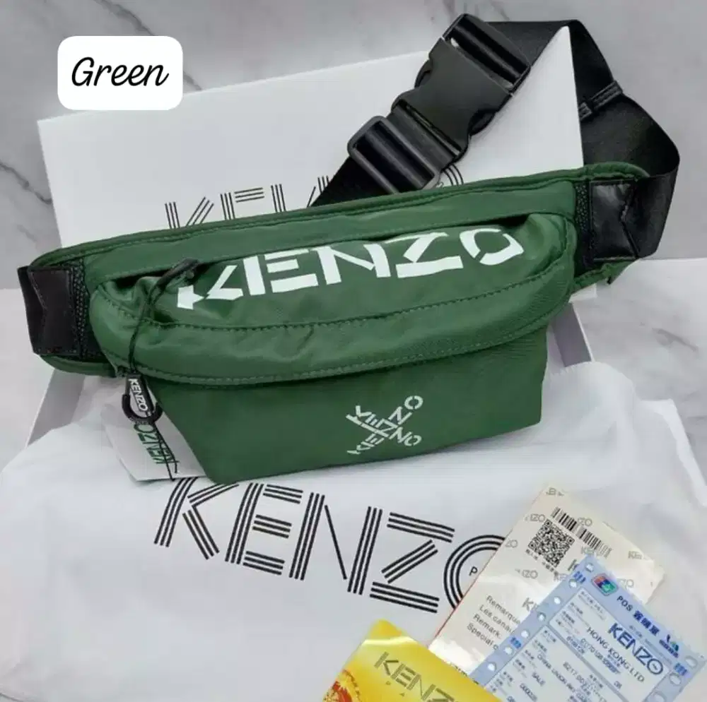 Tas Kenzo Waistbag Green Fullset Box Dustbag