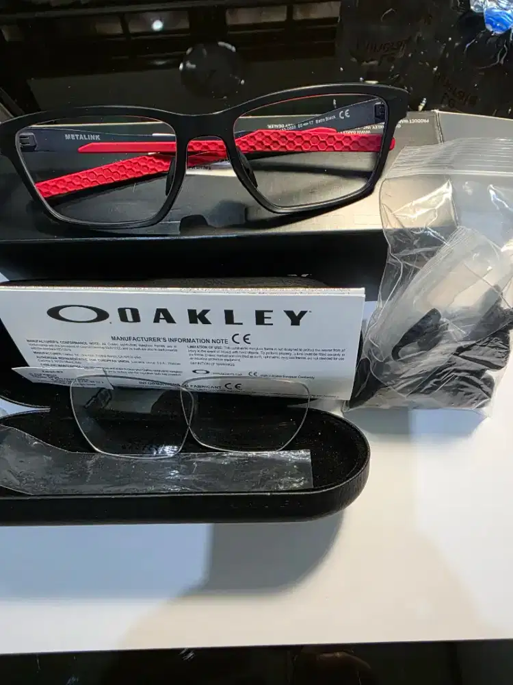 Frame Kacamata OAKLEY Black Red Metal 55 17 ORI 100% Used99% Worm 2-3x