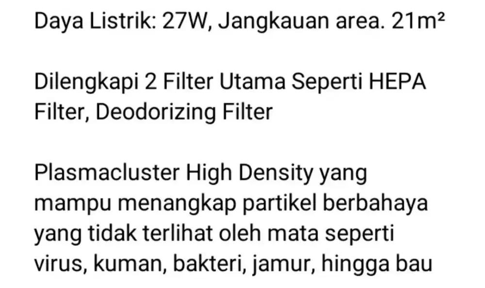 Sharp purifier KI-H75YX-W 100 V 50-60 HZ  81W