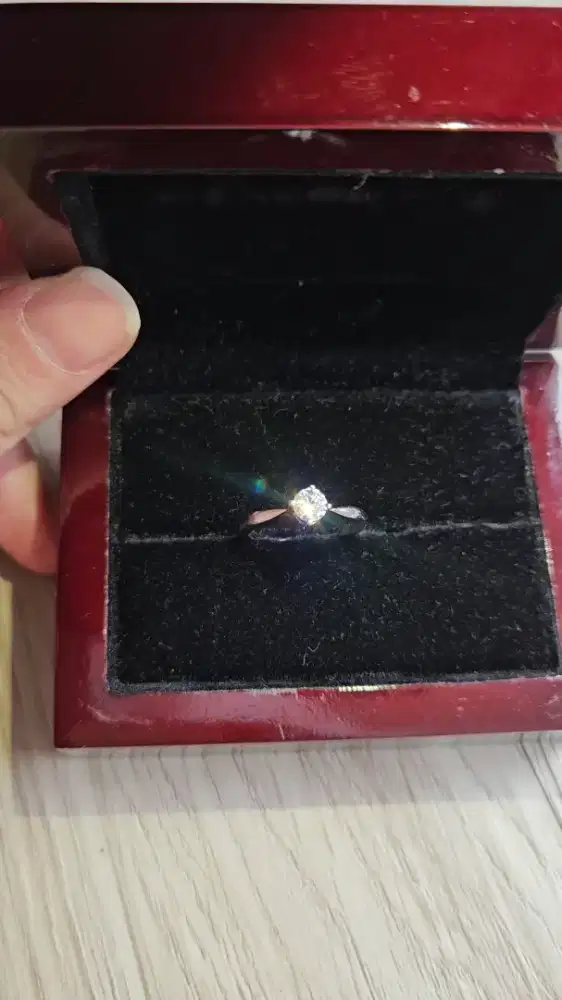 Cincin Berlian GIA 0.35 ct F VVS2 Excellent – Size 12