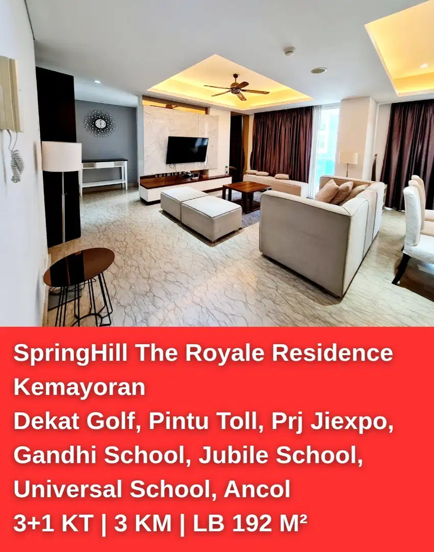 APARTEMEN KEMAYORAN DEKAT GOLF,PRJ,TOLL,SEKOLAH JUBILE & GANDHI GMIS