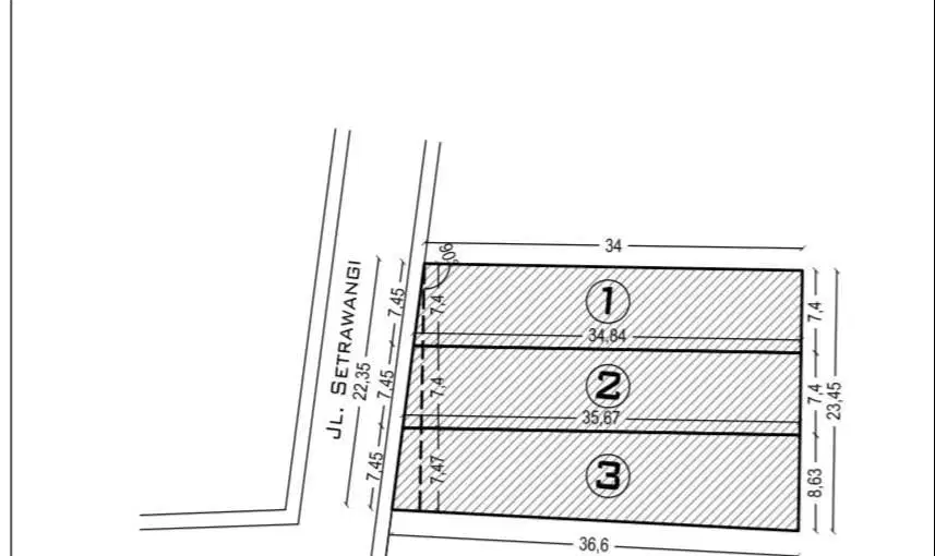 Tanah Sayap Jalan Sutami - Surya Sumantri Dijual 3 Sertifikat Shm