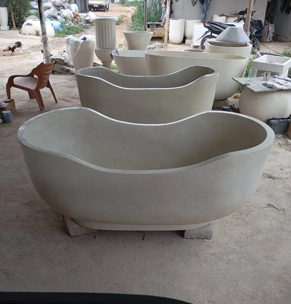 bathtub teraso standing lengkung patah