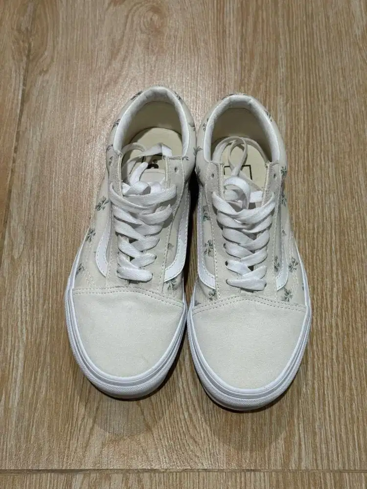 LIMITED EDITION! ORI Sepatu Vans Old Skool Floral Vaporous Gray 38