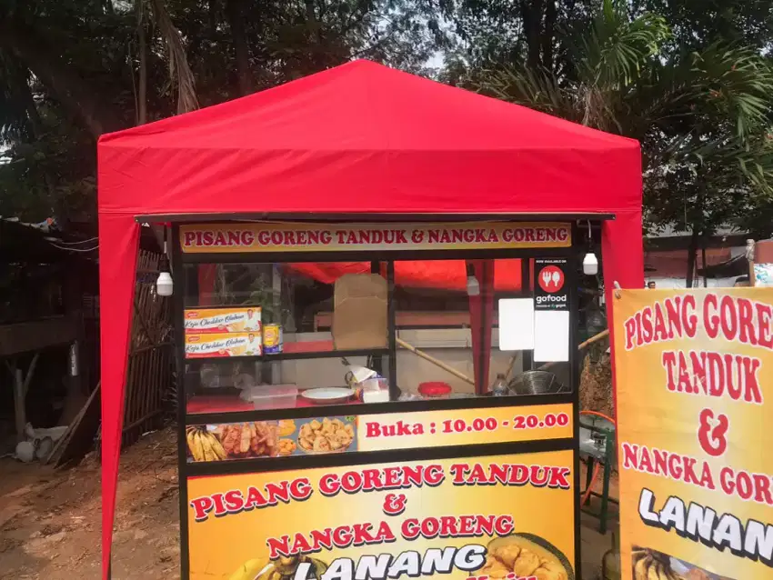 Tenda stand cafe full besi, kokoh dan kuat.