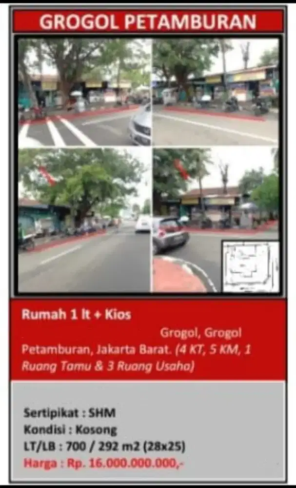Dijual Rumah Tua Hitung Tanah Hook Grogol