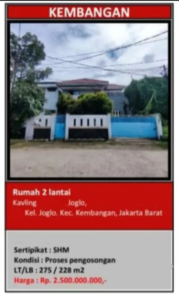 Dijual Rumah Kavling Joglo