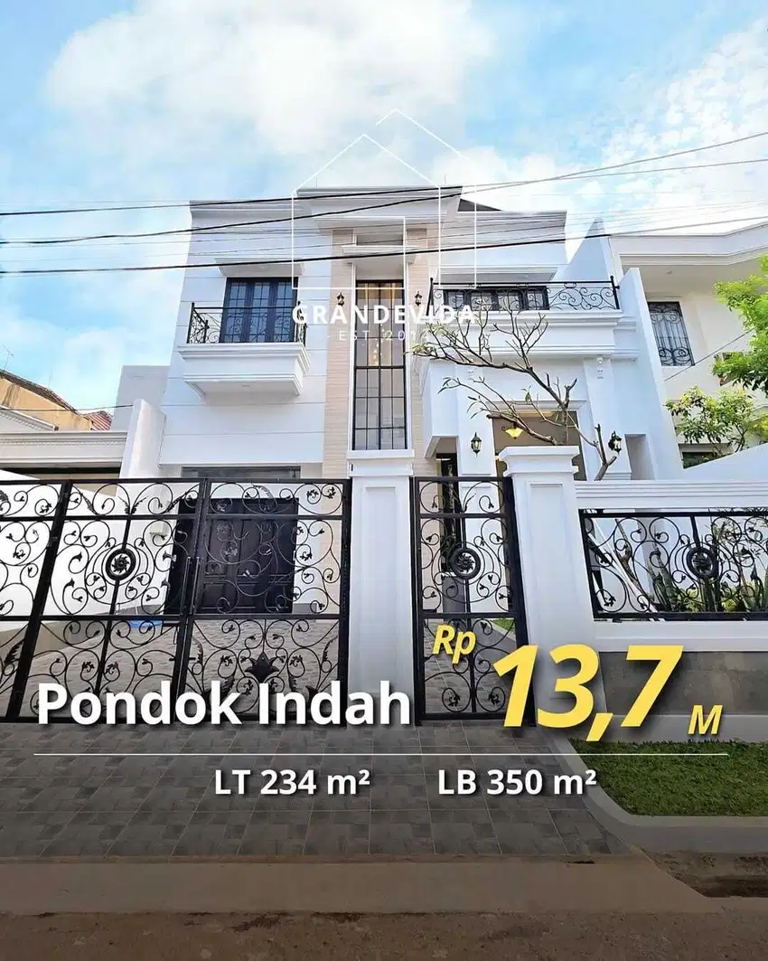 DIJUAL RUMAH BARU AREA PONDOK INDAH DESIGN CLASSIC
