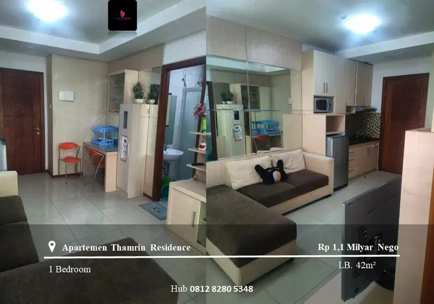 Dijual Apartement Thamrin Residence Type L High Floor 1BR Full Furnish