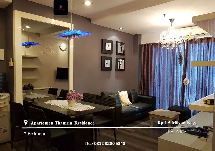 Dijual Apartement Thamrin Residence High Floor 2BR Full Furnished