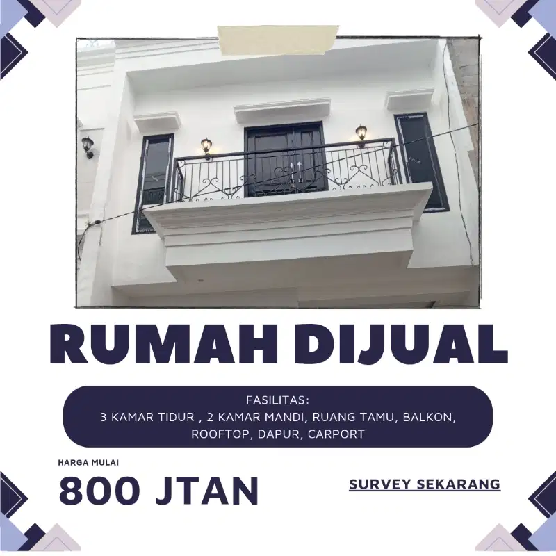 Jual Rumah Murah Di Jagakarsa Jaksel Ada Rooftopnya SHM bebas Banjir