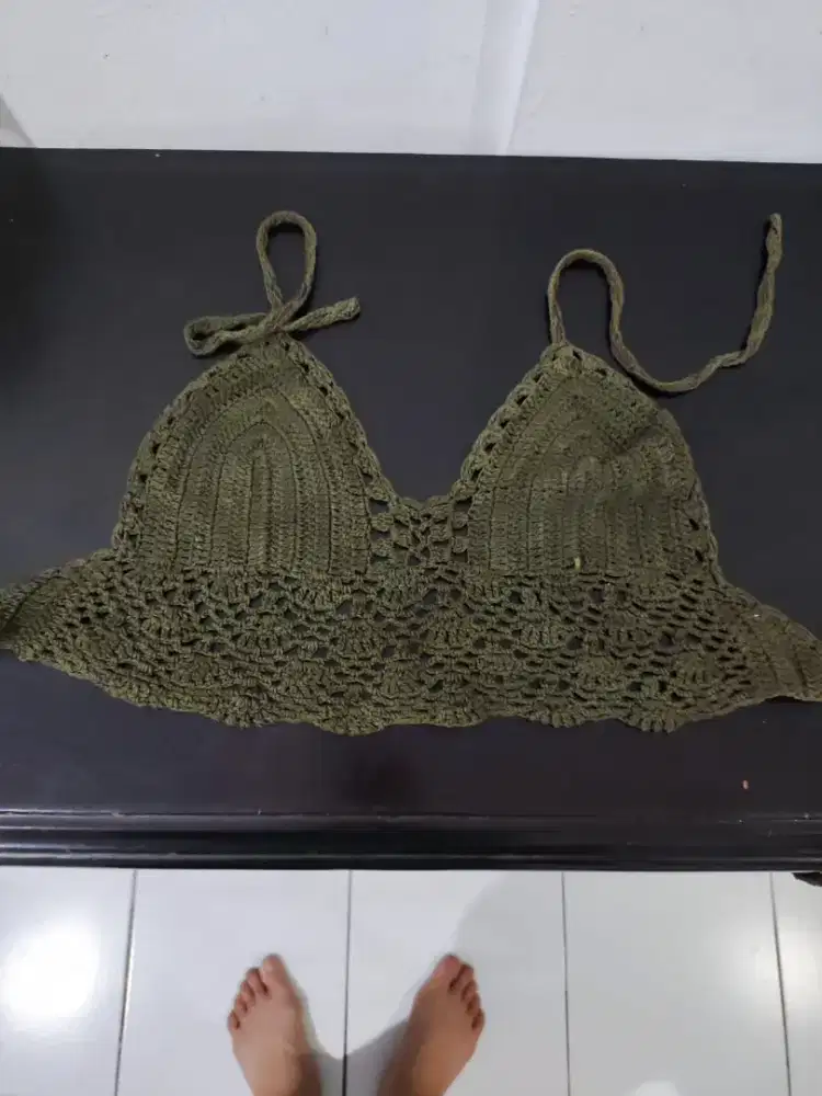 [Preloved] Atasan Rajutan Pantai Coklat