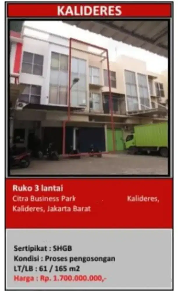 Dijual Ruko Citra Business Park 3 Lantai