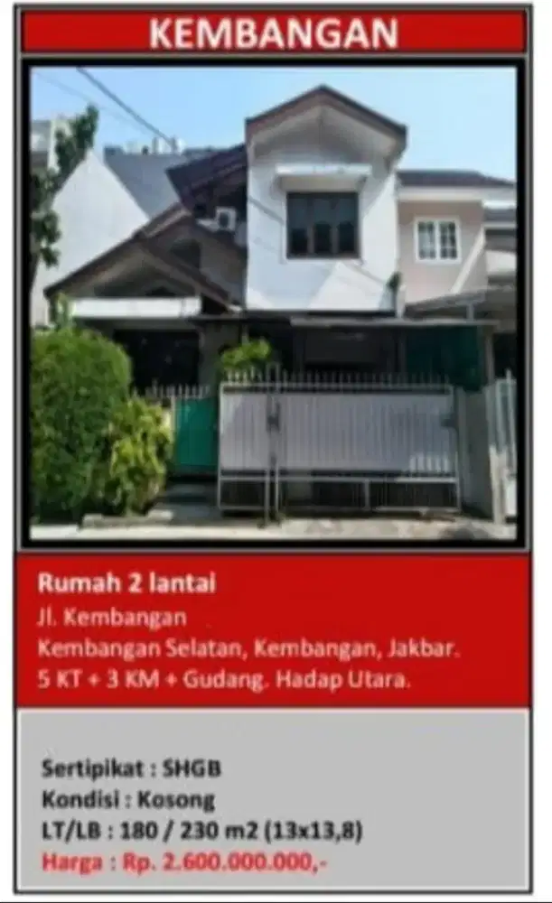 Dijual Rumah Kembangan Selatan