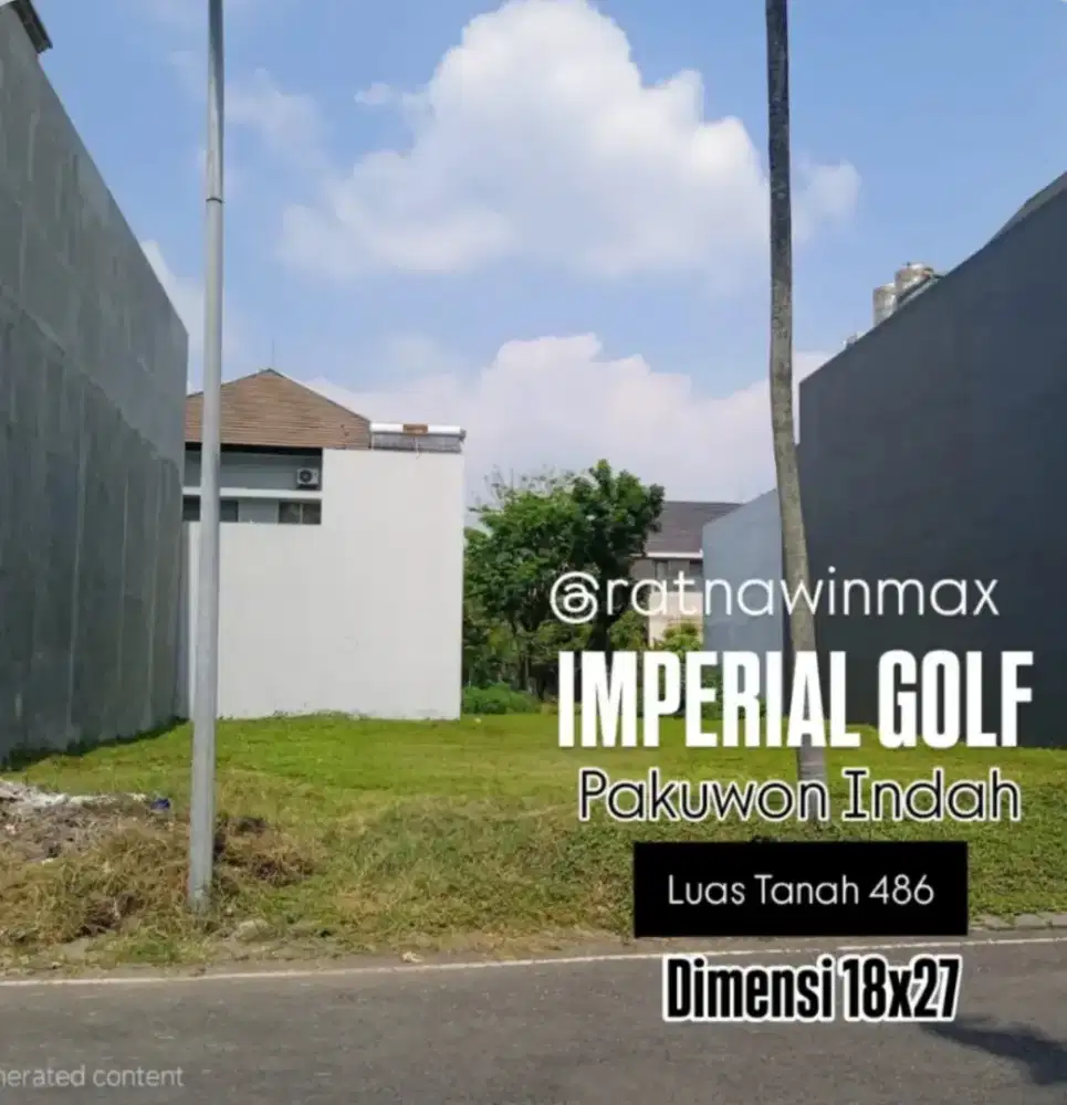 Dijual Unit Siap Bangun Imperial Golf Pakuwon Indah