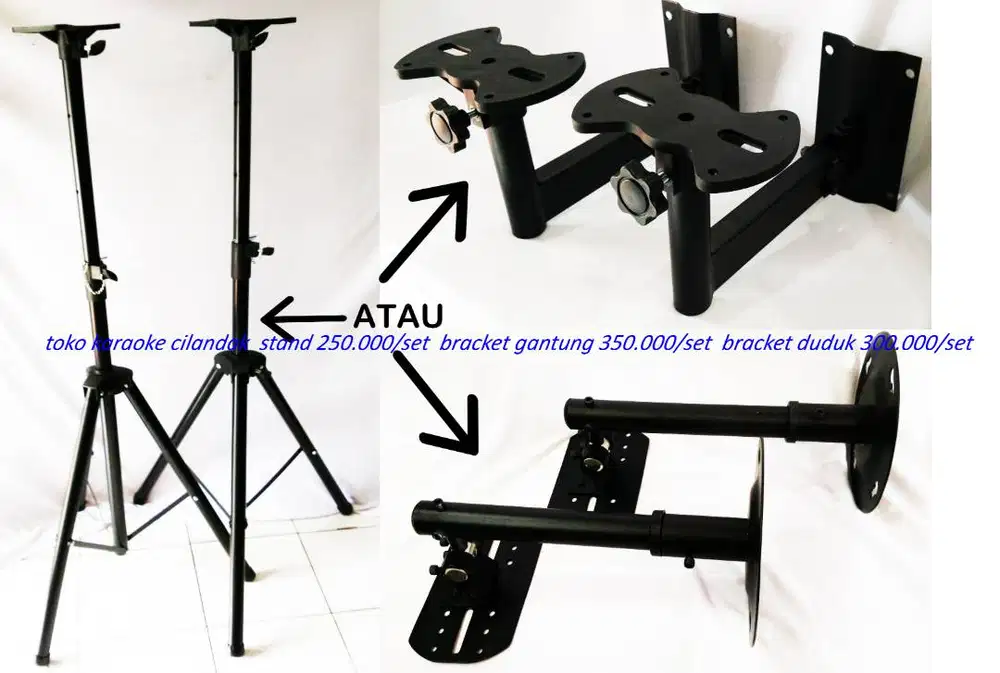 STAND SPEAKER -STAND MICROPHONE -BRACKET TV rak audio tv kaca tempered