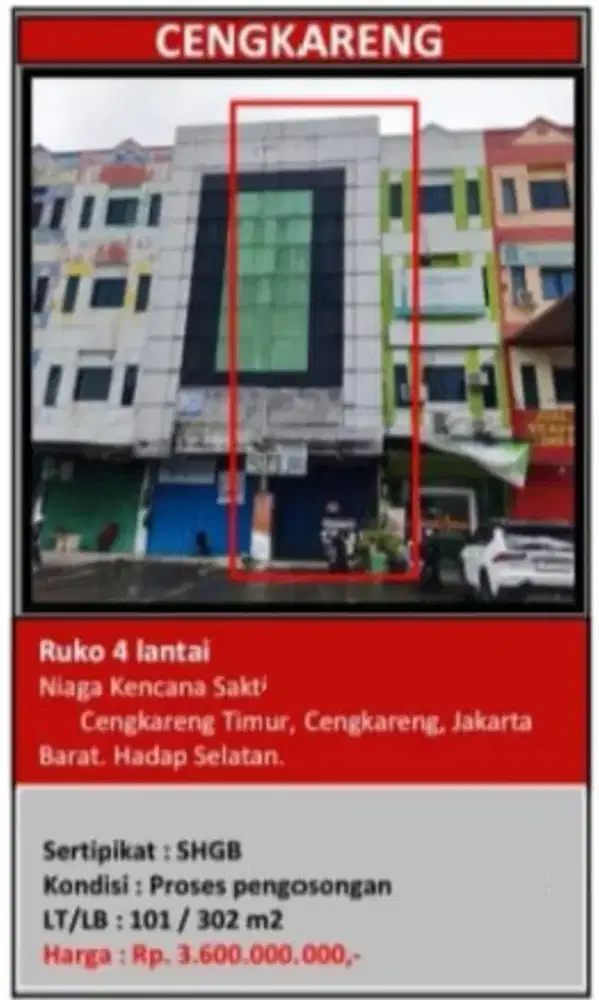 Dijual Ruko Komplek Niaga Kencana Sakti Cengkareng