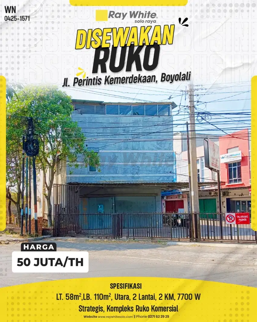 Disewakan Ruko 2 Lantai Siap Pakai Di Boyolali Kota Kawasan Bisnis