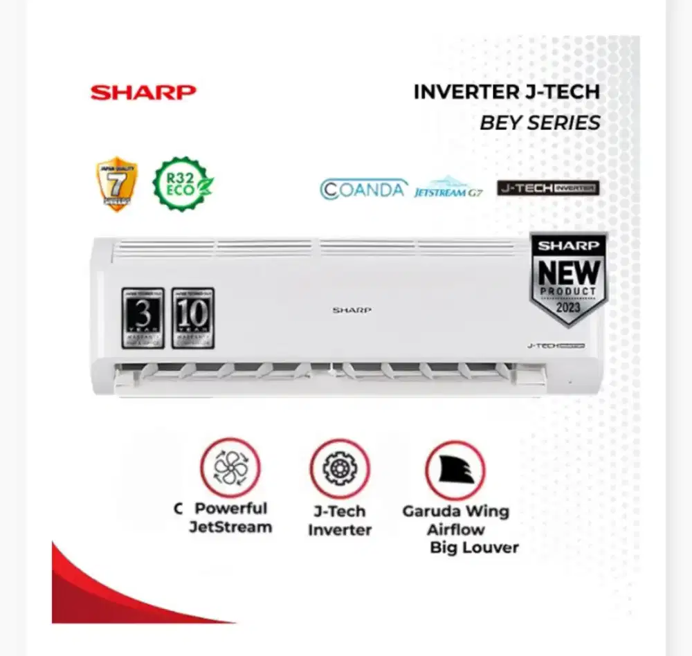 PROMO AC INVERTER SHARP 1/2 PK TERBARU AH-A6BEY SUDAH DENGAN PASANG