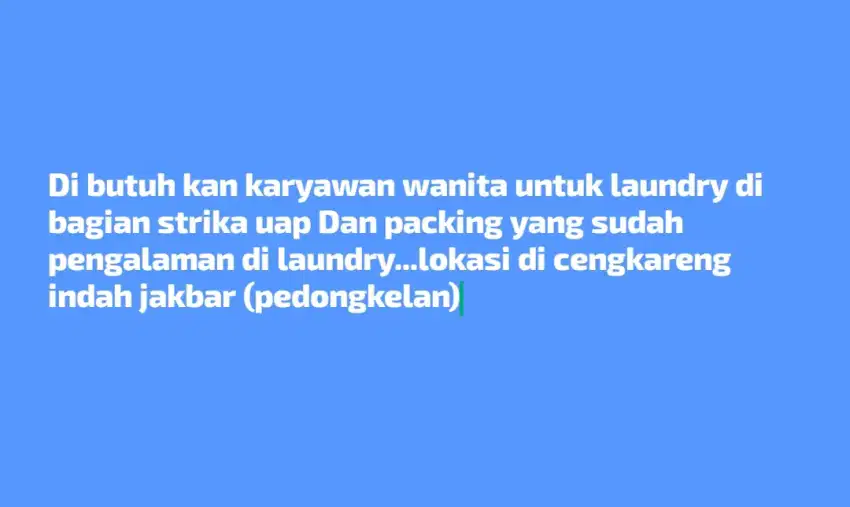 Karyawan laundry