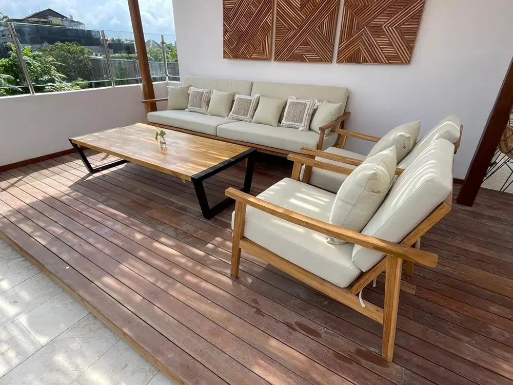 Bench teakwood with cushion