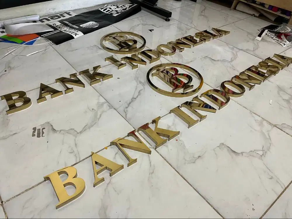 Huruf Timbul Stainless Gold/ Huruf Timbul Galvanis