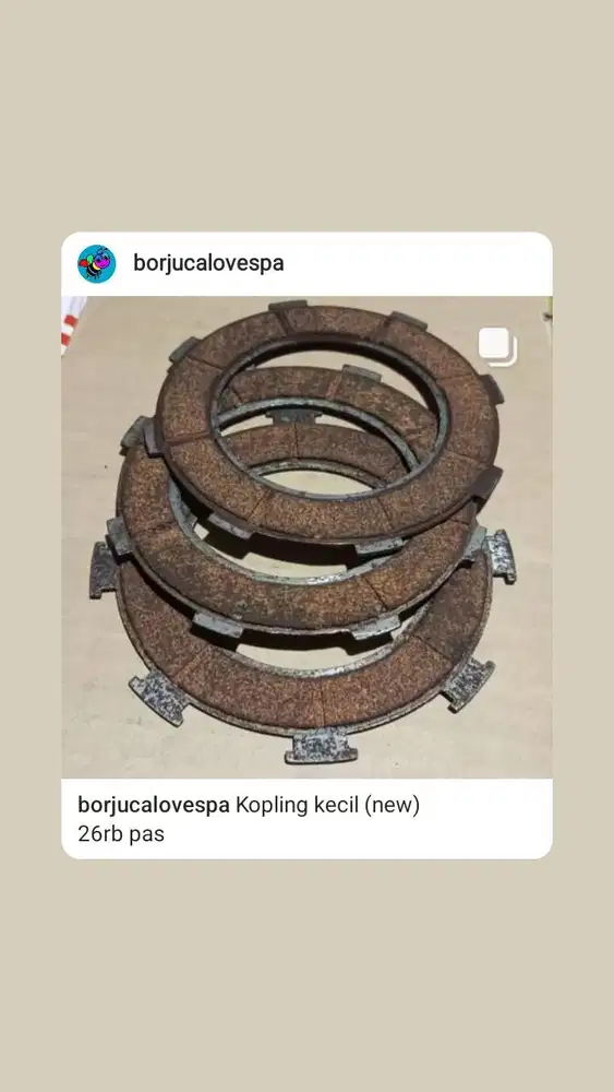 Kampas kopling kecil vespa