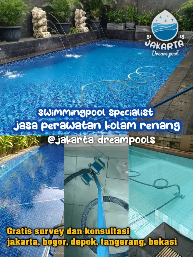 Perawatan kolam renang bulanan murah terpercaya - Bergaransi jernih