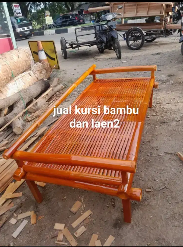 Jual kursi bambu tangga lipat tirai gulung dan laen2