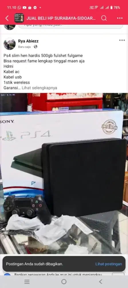 PlayStation 4 slim hardisk 500 gb