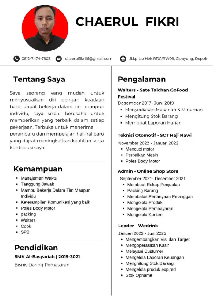 Info lowongan pekerjaan