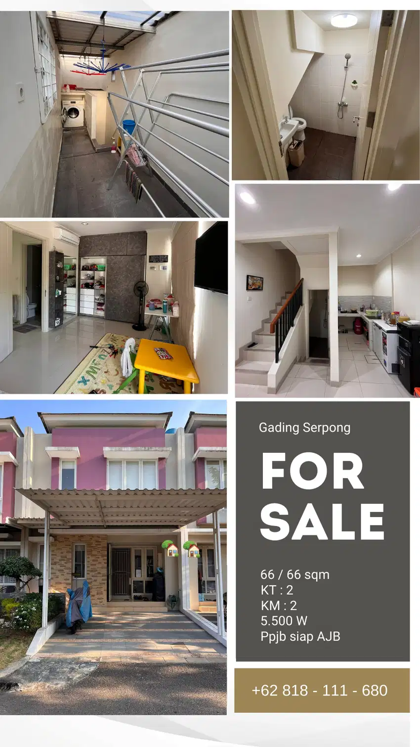 DIJUAL CEPAT RUMAH SIAP HUNI Cluster Thomson Gading serpong
