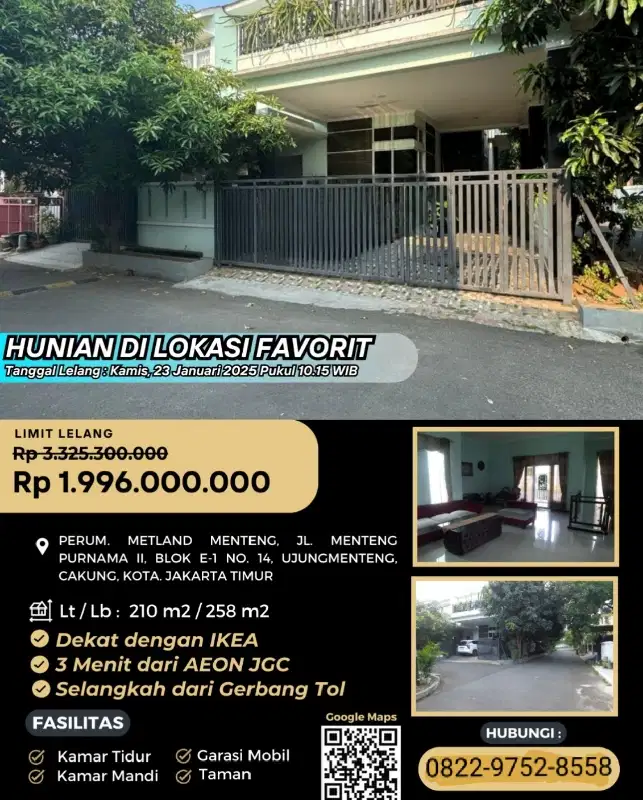 jual murah rumah melalui lelang negara
