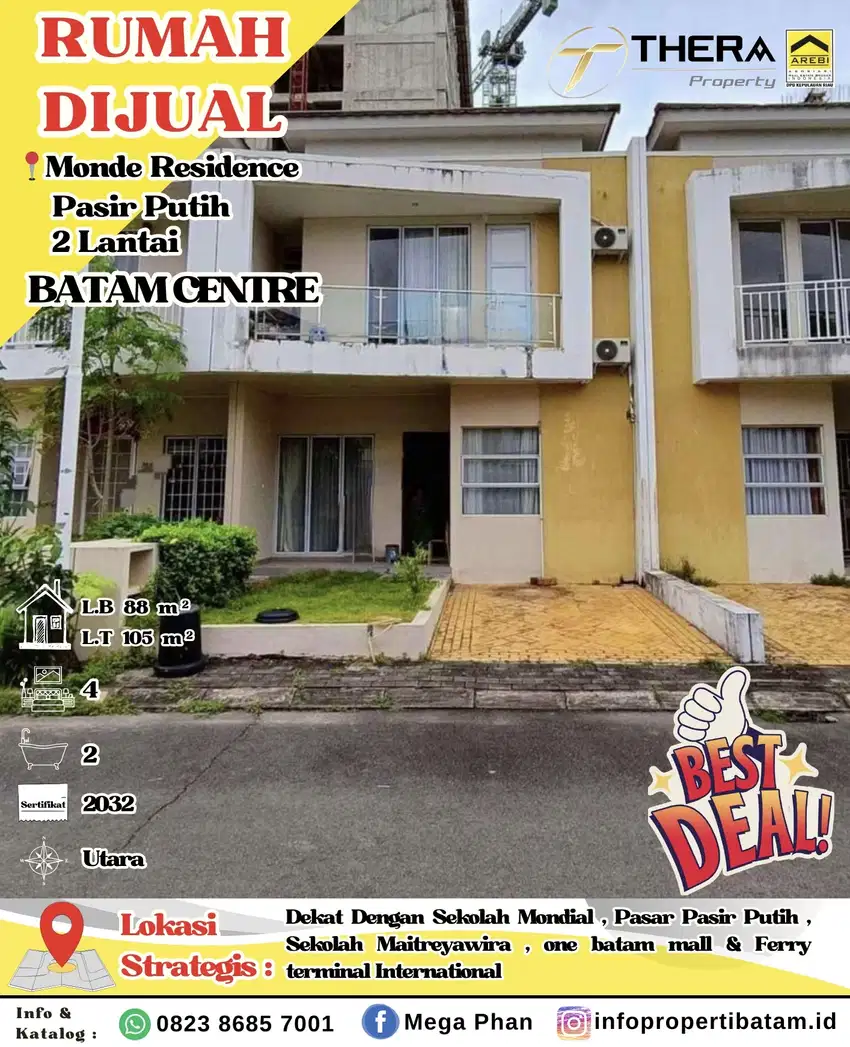 Dijual Murah Rumah 2 Lantai di Monde residence