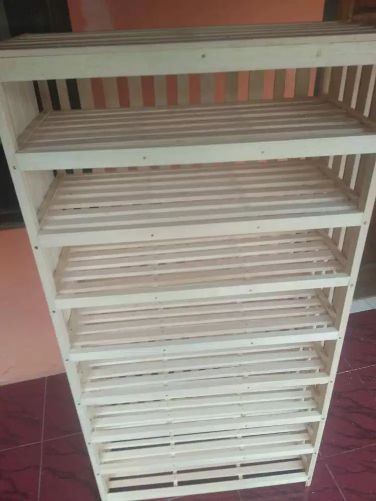 rak kayu serbaguna untuk rak sepatu bisa muat 24 pasang