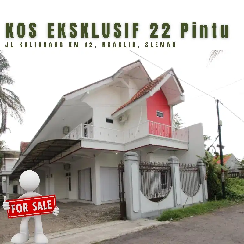 Dijual kos eksklusif 22 kamar furnished  selatan kampus uii