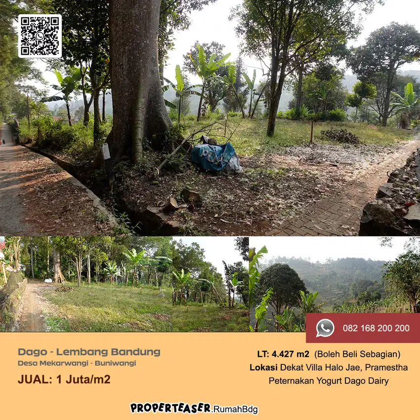 Jual Tanah Dago - Lembang boleh beli setengah bagian murah