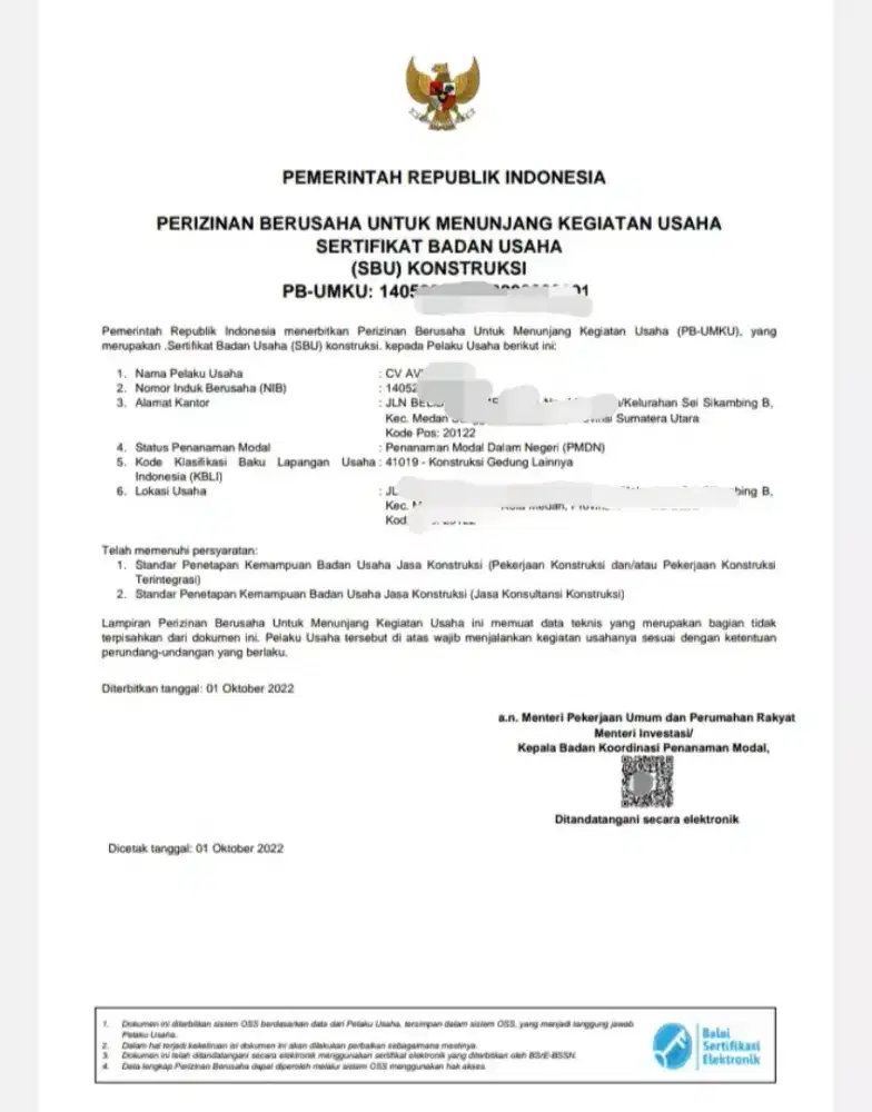 Jasa Pengurusan SBU Konstruksi