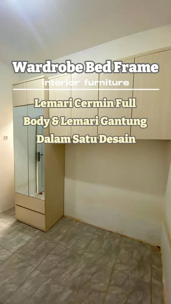 LEMARI GANTUNG/BACKDROP RANJANG CUSTOM/WARDROBE CERMIN/BACKDROP