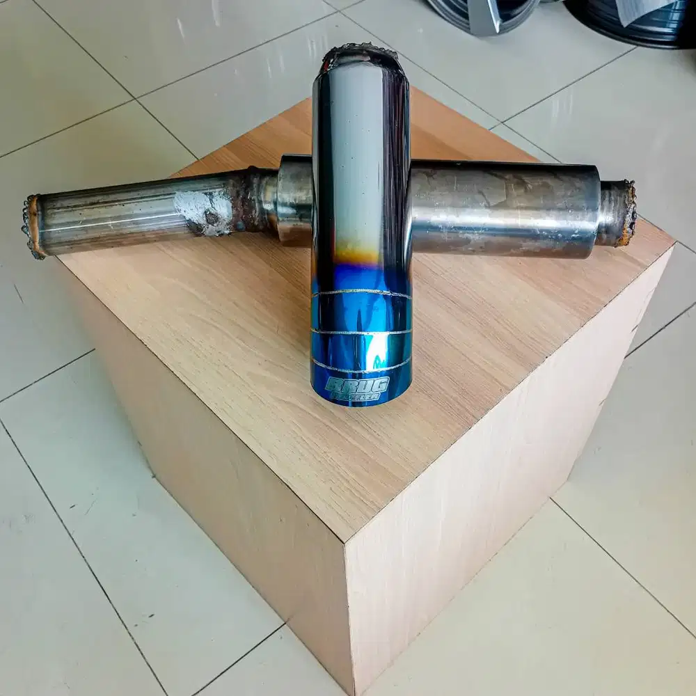 Paket Knalpot Racing Mobil BRUG Muffler + Resonator Stainless