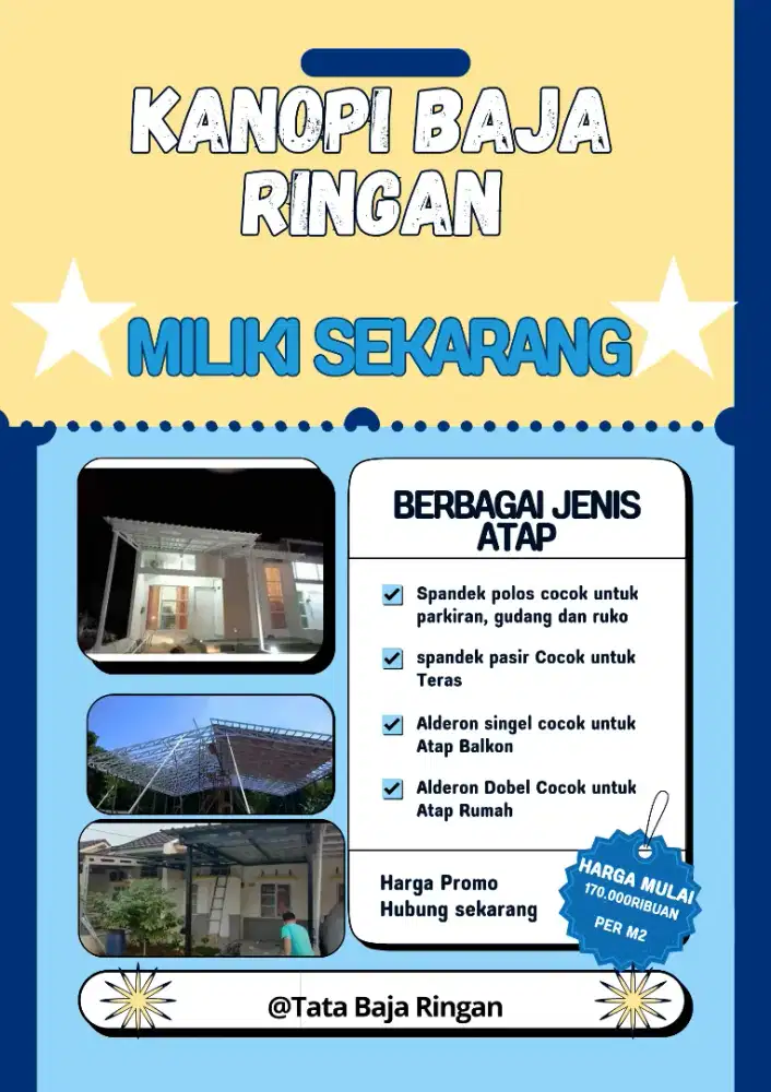 Kanopi Baja Ringan Minimalis Atap Spandek