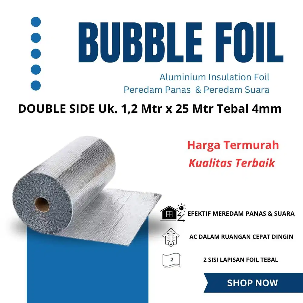 Aluminium Bubble Foil Peredam Panas Atap