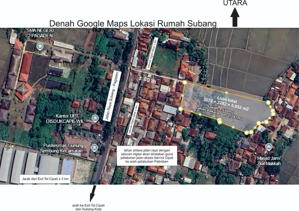 Tanah Pagaden Subang Dekat Jalan Raya Subang-Pagaden