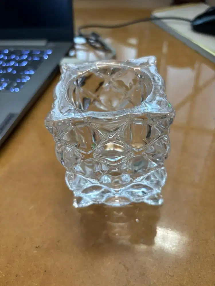 pajangan kristal bentuk container tempat lilin dll