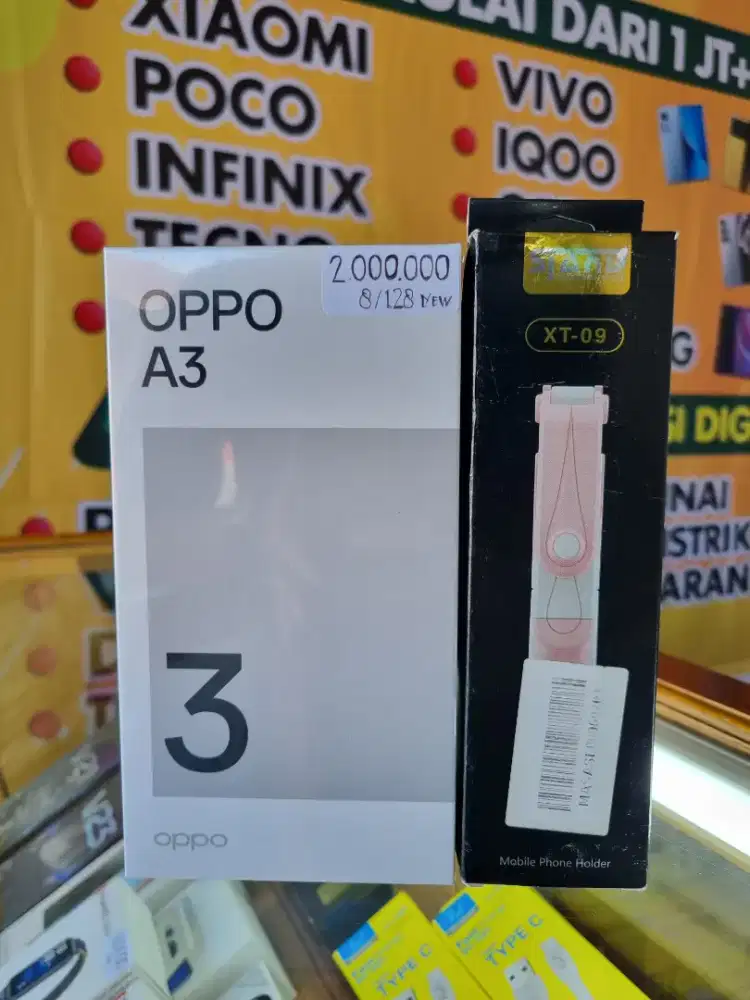 OPPO A3 8/128 GARANSI RESMI BARU BONUS TRIPOD BLUETOOTH