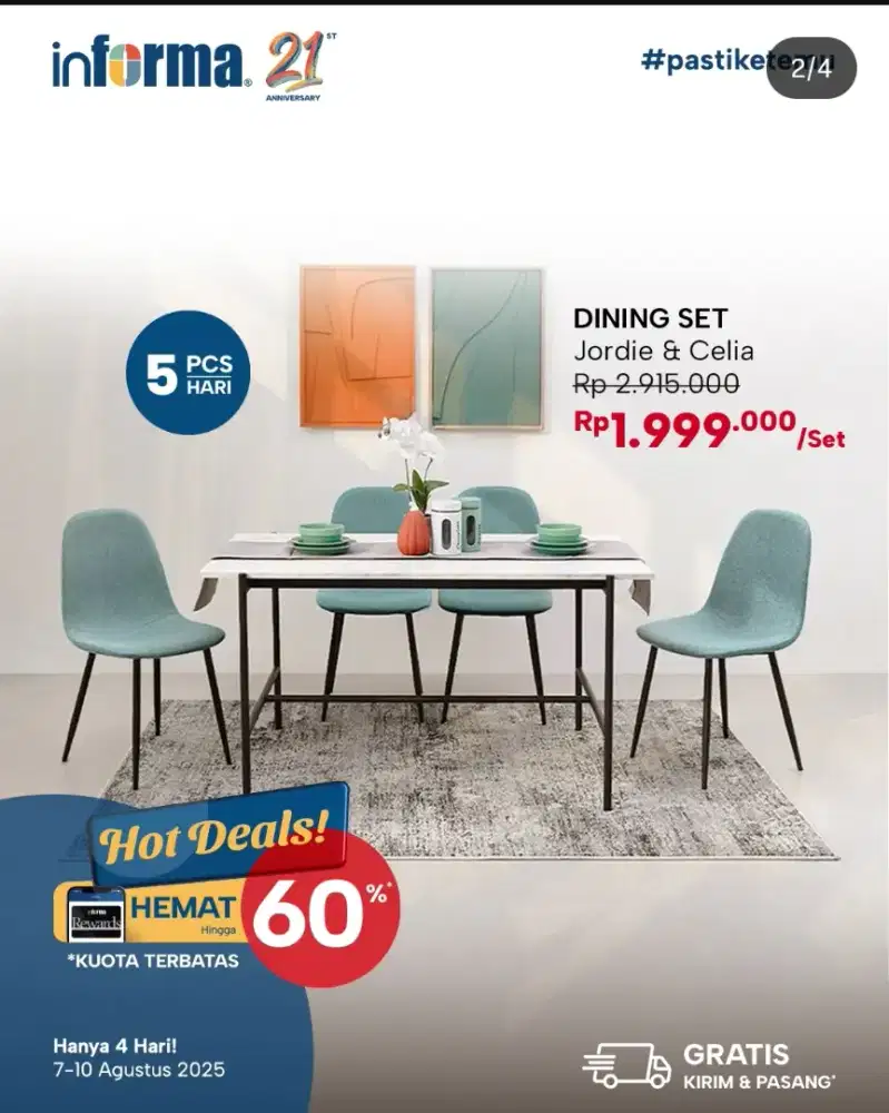 DINING SET JORDIE AND CELIA