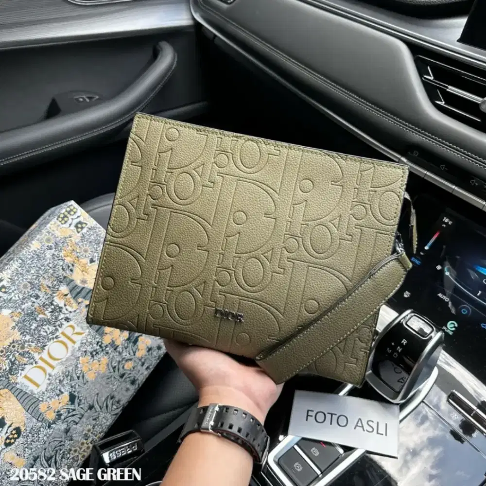 CLUTCH DIOR CARVED PATTERN MEN BRANDED IMPORT